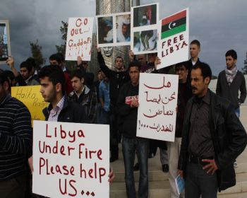 Daü de Libyalı öğrenciler eylem yaptı