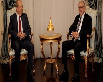 Akıncı İlk Görüşmesini Ulusal Birlik Partisi Genel Başkanı Ersin Tatar İle Yaptı