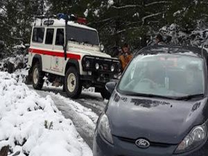 Beşparmaklar’da kar nedeniyle mahsur kaldılar