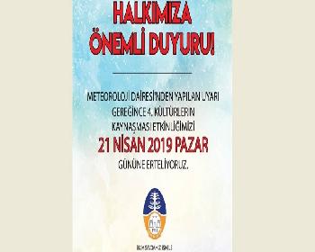 İskele Belediyesi’Nin Kültürlerin Kaynaşması Etkinliği 21 Nisan’A Ertelendi
