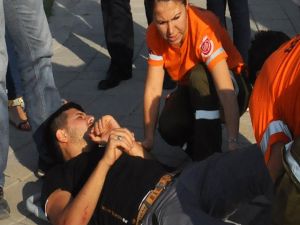 Lefkoşa da, Otomobil, motosikletliye çarptı