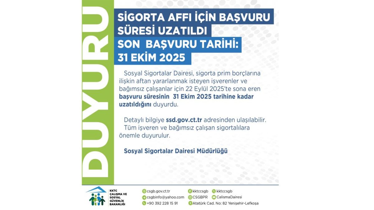 Sigorta affı başvuru süresi 31 Ekim'e kadar uzatıldı