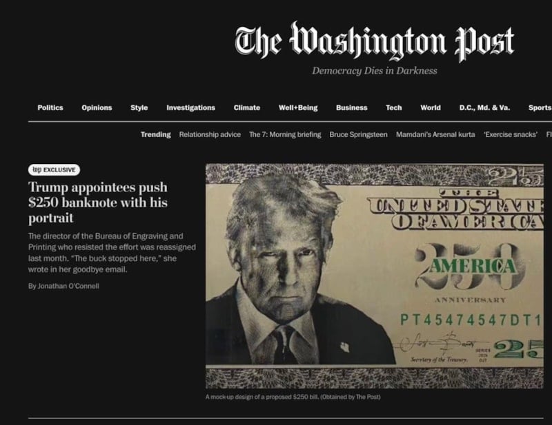 Donald Trump, kendi portresinin olduğu dolarları bastırmaya hazırlanıyor