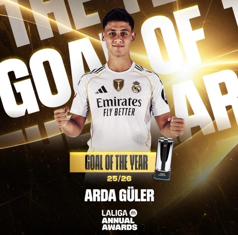 Arda Güler’in attığı gol, La Liga’da sezonun golü seçildi