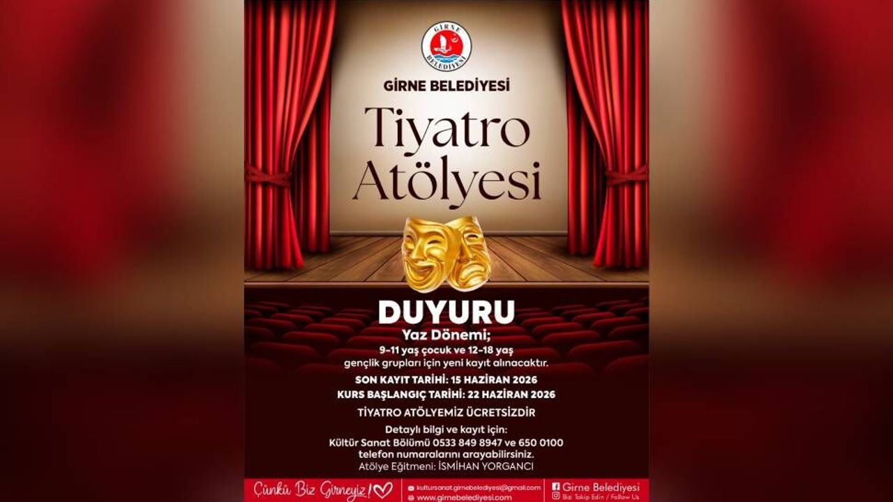 Girne Belediyesi, Tiyatro Atölyesi için kayıtların başladığını duyurdu