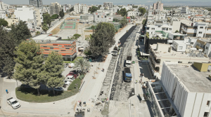 Salamis yolunda asfaltlama başladı