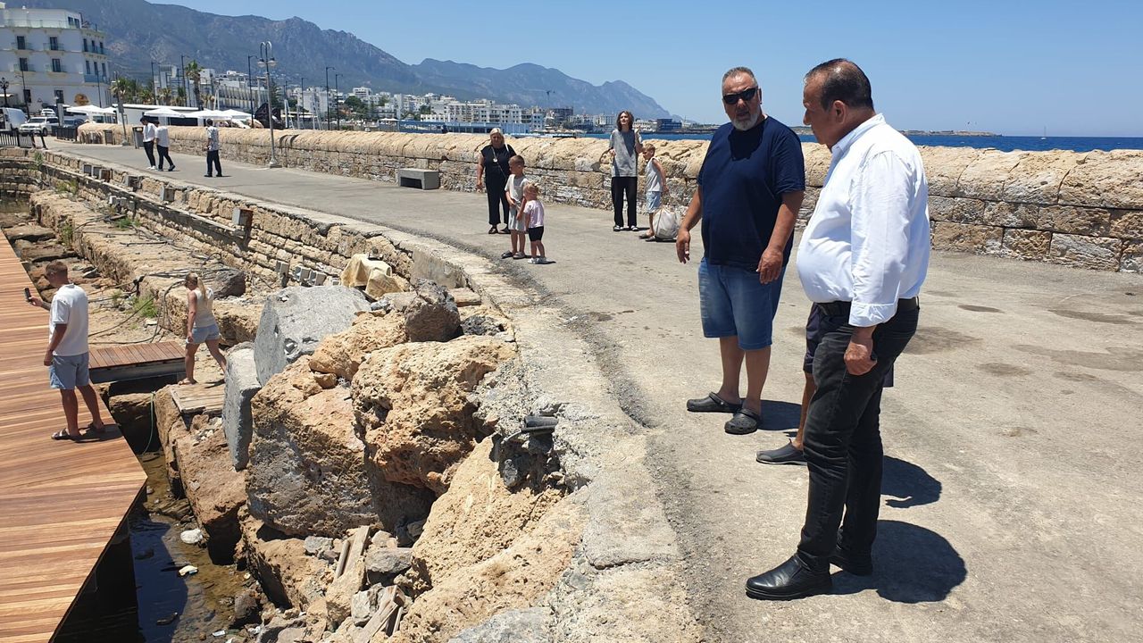 Ataoğlu, Girne Antik Liman’daki İskele çalışmalarını inceledi