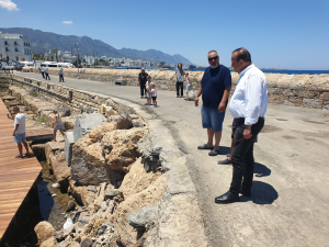 Ataoğlu, Girne Antik Liman’daki iskele çalışmalarını inceledi