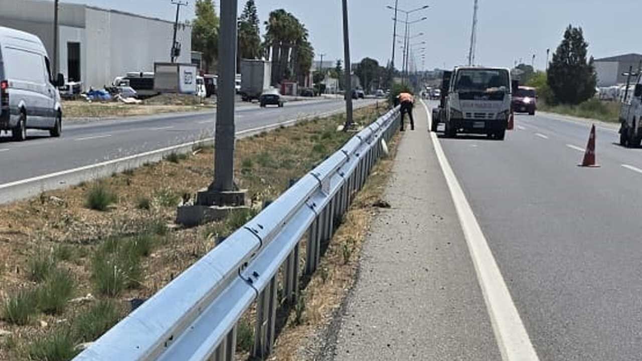 Lefkoşa-Güzelyurt ana yolunda oto korkuluk çakım işleri başladı