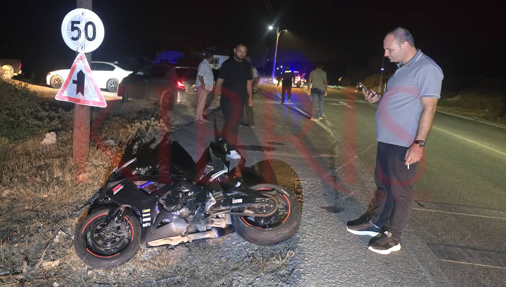Yeşilköy yolunda motosiklet kazası!
