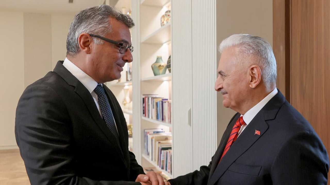 Cumhurbaşkanı Erhürman, TDT Aksakallar Konseyi Başkanı Binali Yıldırım’ı kabul etti