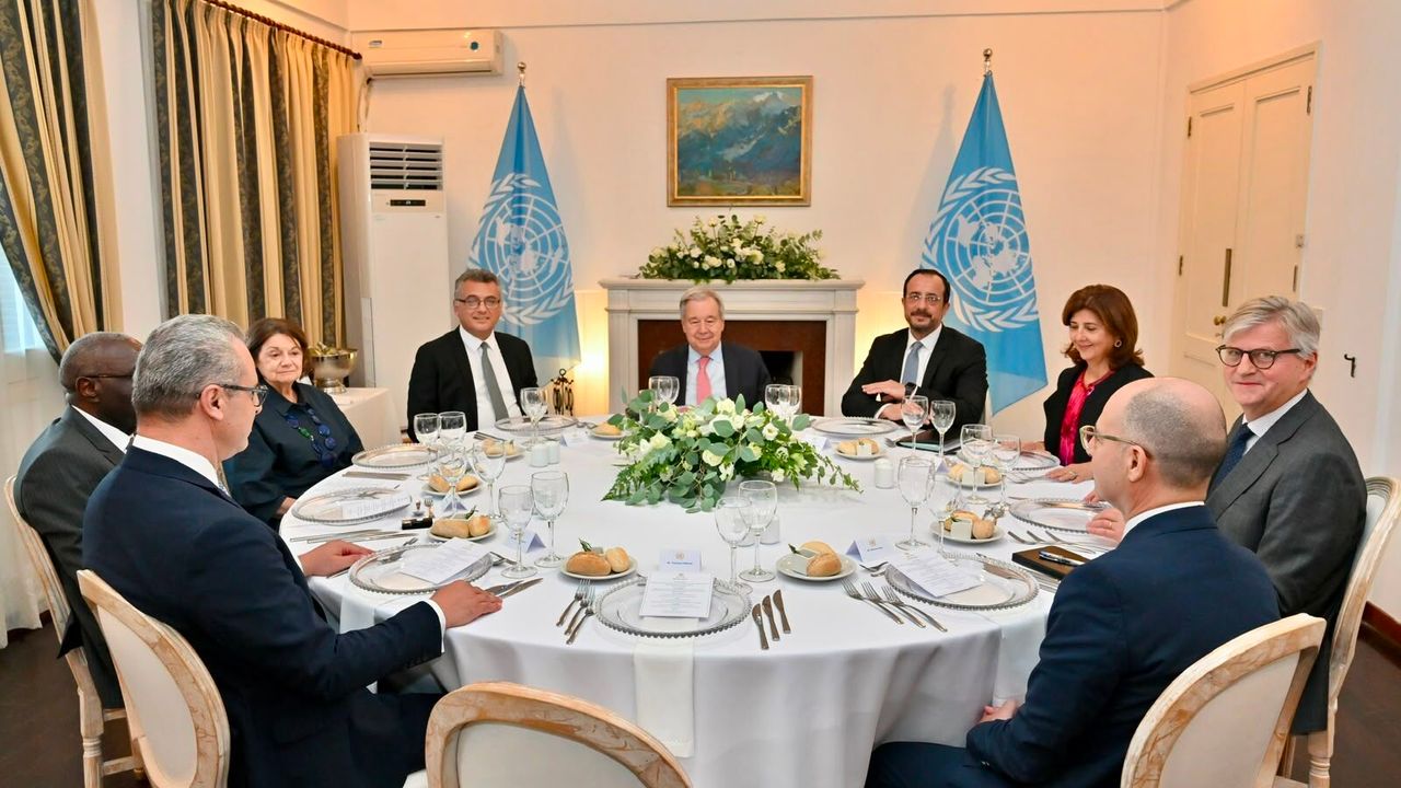 Erhürman, Guterres ve Hristodulidis akşam yemeğinde buluştu