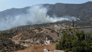 Tirmen’de ormanlık alanda yangın: Yangın helikopteri havadan müdahale ediyor