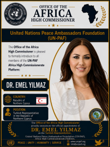 Akademisyen Yılmaz, UN-PAF Africa ve IYDEF-PEF tarafından Barış Elçisi olarak görevlendirildi