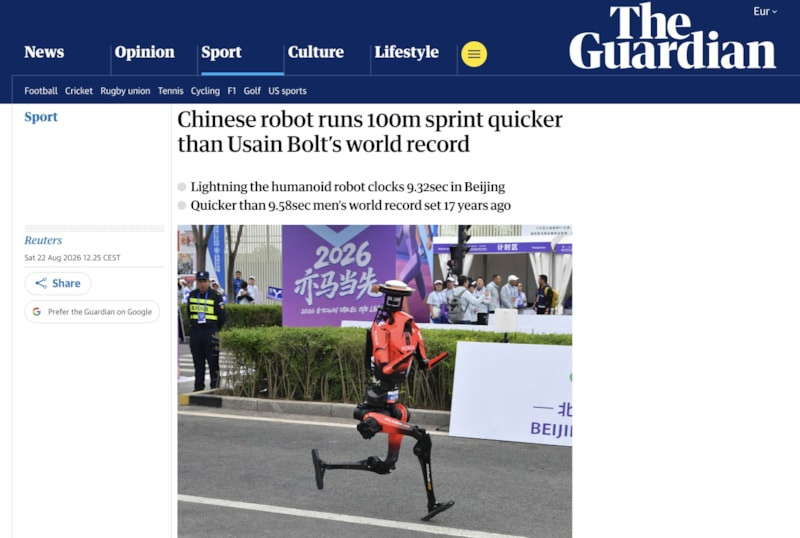 Çin’de insansı robot 100 metreyi Usain Bolt’tan daha hızlı koştu