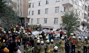 İstanbul’da 7 katlı bina kısmen çöktü
